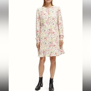 Scotch and Soda Printed Long-Sleeved Mini Dress small